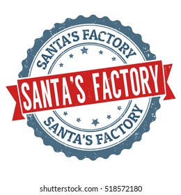 Santa's factory grunge rubber stamp on white background, vector illustration