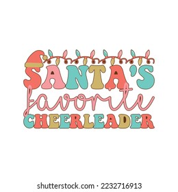 Santa's favorite cheerleader png, Santa's favorite christmas sublimation designs