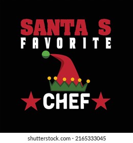 Santa's Favorite Chef T-Shirt Design