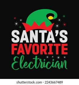 Santa's Favorite Electrician Funny Christmas