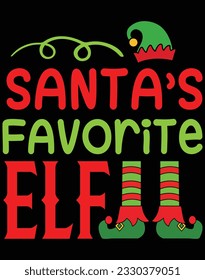 Santa's favorite elf EPS file for cutting machine. You can edit and print this vector art with EPS editor.