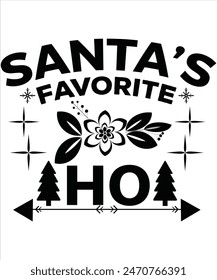 Santa's Favorite Ho T-shirt, Vector File