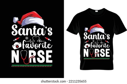 Santas Favorite nurse Chirstmas t shirt design 