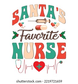 Santa's Favorite Nurse Sweatshirt, RN Sweatshirt, Nurse Christmas