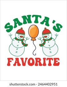 Santa's favorite  retro T shirt Design Retro Christmas Bundle, Christmas shirt design, Christmas bundle, Santa, Retro Xmas sublimation Retro Christmas Bundle