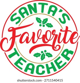 El diseño de Vector de profesor favorito de Santa