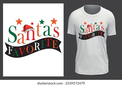 Santa's favorite t-shirt isolated on black background