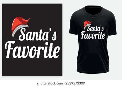 Santa's favorite t-shirt isolated on white background