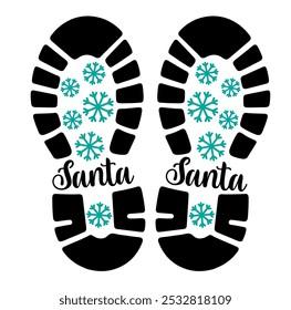 Santa's Foot prints vector illustration 