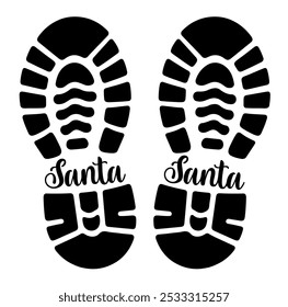 Santa's Foot prints vector illustration 