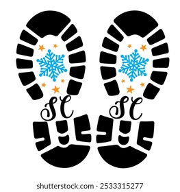 Santa's Foot prints vector illustration 