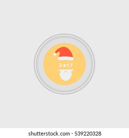 santa's hat and 2017 flat icon illustration isolated vector sign symbol
