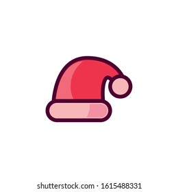 Santas hat design, Merry chritmas winter season decoration card invitation celebration and holiday theme Vector illustration