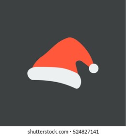 santa's hat icon, isolated, black background