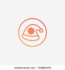 Santa's hat icon.gradient illustration isolated vector sign symbol