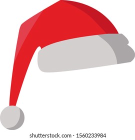 Santas hat, illustration, vector on white background.