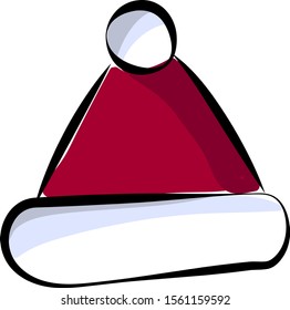 Santas hat, illustration, vector on white background.