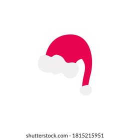 Weihnachtsmütze einzeln auf weißem Hintergrund. Feiertage, Traditionen, Symbolkonzept.