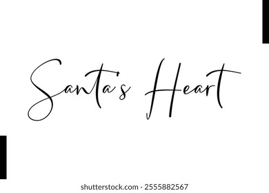 Santa's Heart Christmas quotes cursive text typography 