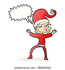 caricatura de ayuda de santa con burbuja de habla