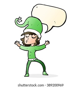 santa's helper cartoon with speech bubble