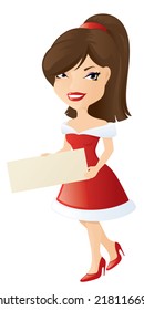 Santa's helper holds your message.