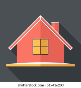 Santa's house icon . Flat design style modern vector illustration. Isolated on stylish color background. Flat long shadow icon. Elements in flat design.