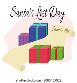 Santas List Day, Idee für Poster, Banner, Flyer oder Postkarte, Vektorgrafik