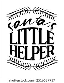 Santa's little  helper Christmas groovy wavy Typography t shirt design