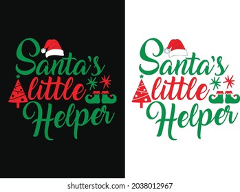 Santa's Little Helper Christmas T-shirt Design