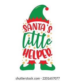 Santa's little helper - cute ELF hat and shoes. Good for baby clotes, greeting and invitaton card print,  label and other decoration for Christmas.