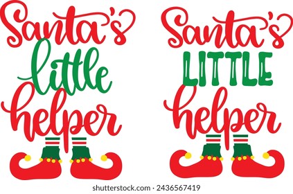 Santa's little helper, merry christmas, santa, christmas holiday, vector illustration file