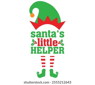 Santa's Little Helper svg,Merry Christmas SVG,Funny Christmas Quotes, New Year Quotes, Merry Christmas Saying, Holiday T-shirt,Cut File for Cricut