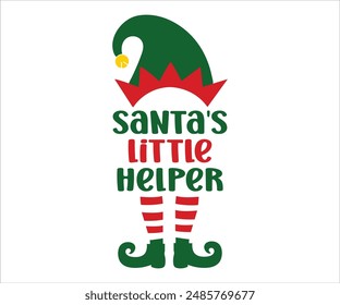 Santa's little helper T-shirt, Funny Christmas, Commercial Use, Holiday T-shirt, Retro Shirt, December, Christmas Sayings Quotes, Winter Shirt, Cut Files Cricut, Silhouette