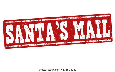 Santa's mail grunge rubber stamp on white background, vector illustration