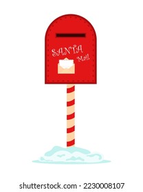 Santa's mailbox with letters. Vector illustration.