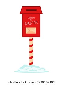 Santa's mailbox for letters with wishes. Vector illustration.