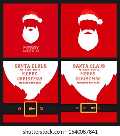 Santa's message banner background. Vector santa beard
