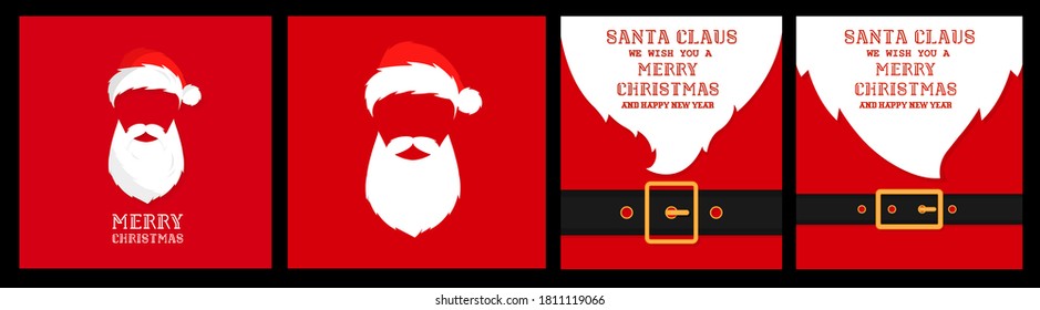 Santa's message banner background. Vector santa beard
