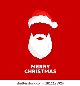 Santa's message banner background. Vector santa beard