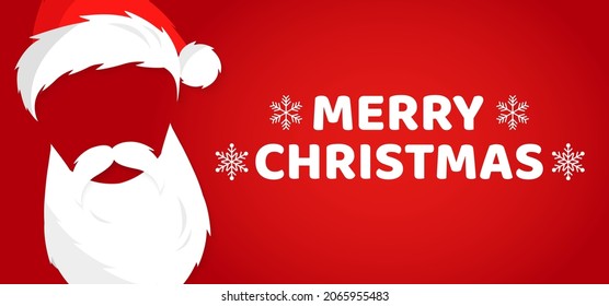 Santa's message banner background. Vector santa beard