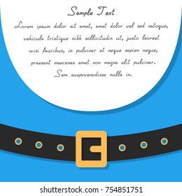 Santa's message banner with belt. Merry Christmas and Happy New Year concept. Vector illustration.