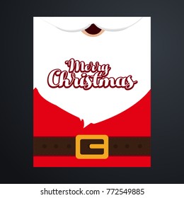 Santa's message banner. Christmas santa theme invitation card 