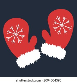 Los mitones de Santa. Elemento vectorial aislado en fondo blanco.
