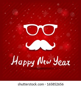 Santa's mustache. Vector. Christmas card. ho-ho-ho 