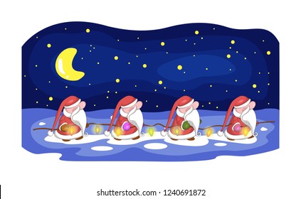 santas at night