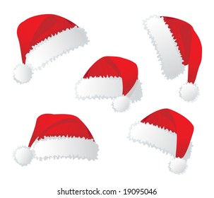 Santa's red hat. Vector illustration