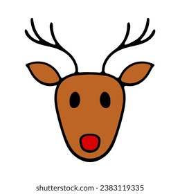 Santas reindeer. Santa Claus, deer. Decoration, decorate, christmas, new year, eve, december 25, winter, holiday atmosphere, celebrate, family celebration, traditions. Colorful icon