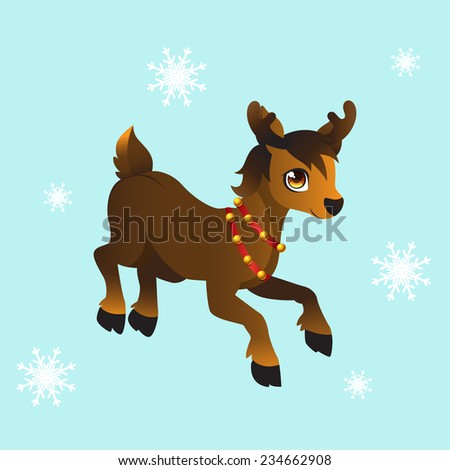 Santa's reindeer. Vector.