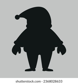 Santa's Silhouette. Vector on gray background